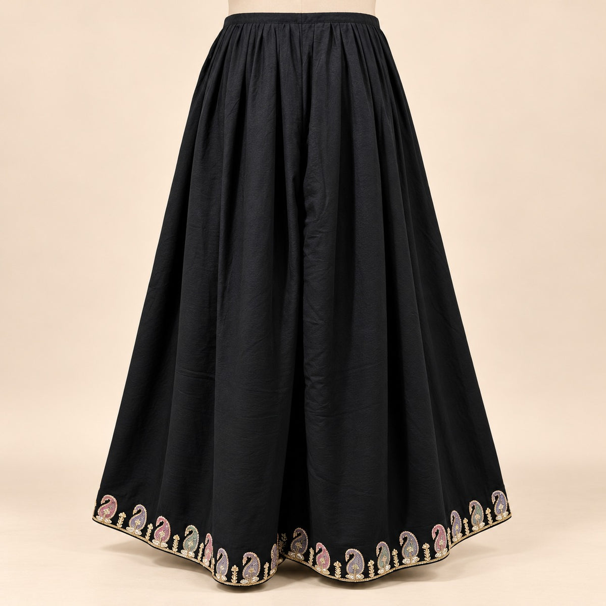Elegant Black Crepe Embroidered Palazzo Salwar Set