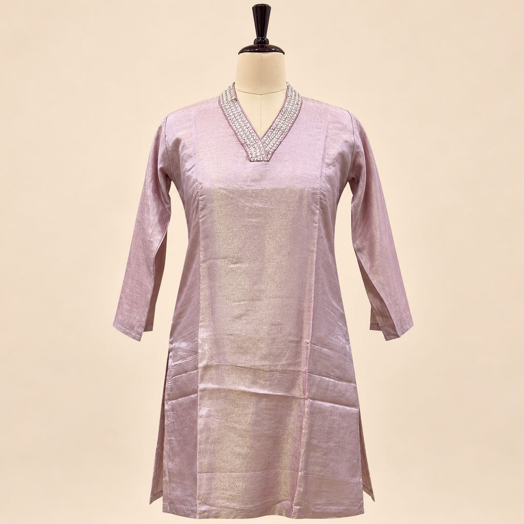 Elegant Lavender Raw Silk Palazzo Salwar Set