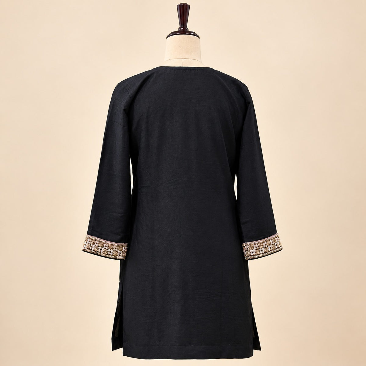 Elegant Black Crepe Embroidered Palazzo Salwar Set