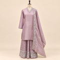 Elegant Lavender Raw Silk Palazzo Salwar Set