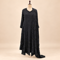 Elegant Black Embellished Georgette Anarkali Salwar Set with Dupatta