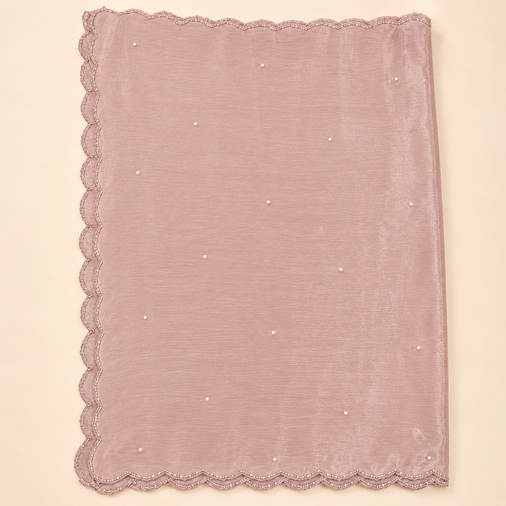 Dusty Pink Embellished Georgette Salwar Suit with Dupatta