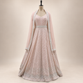 Blush Pink Embellished Flared Gown