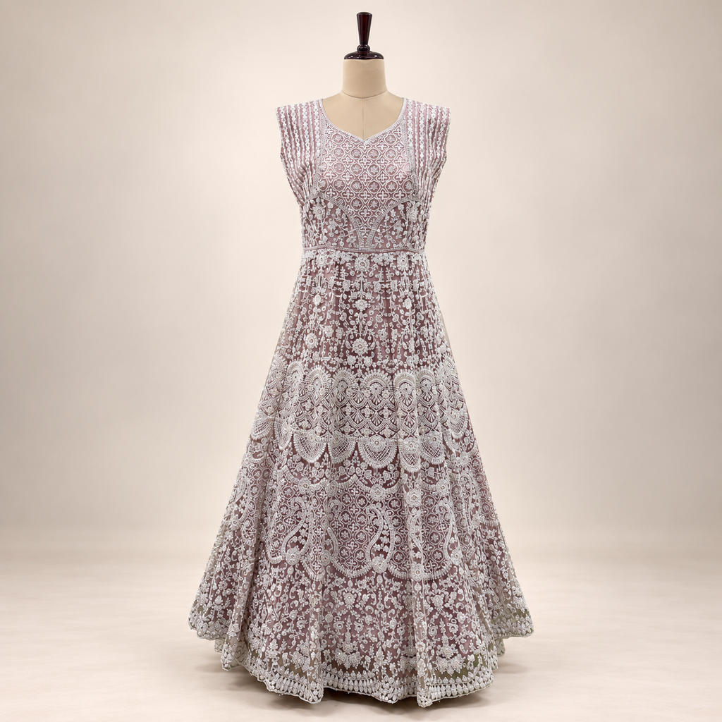 Blush Pink Regal Embroidered Gown