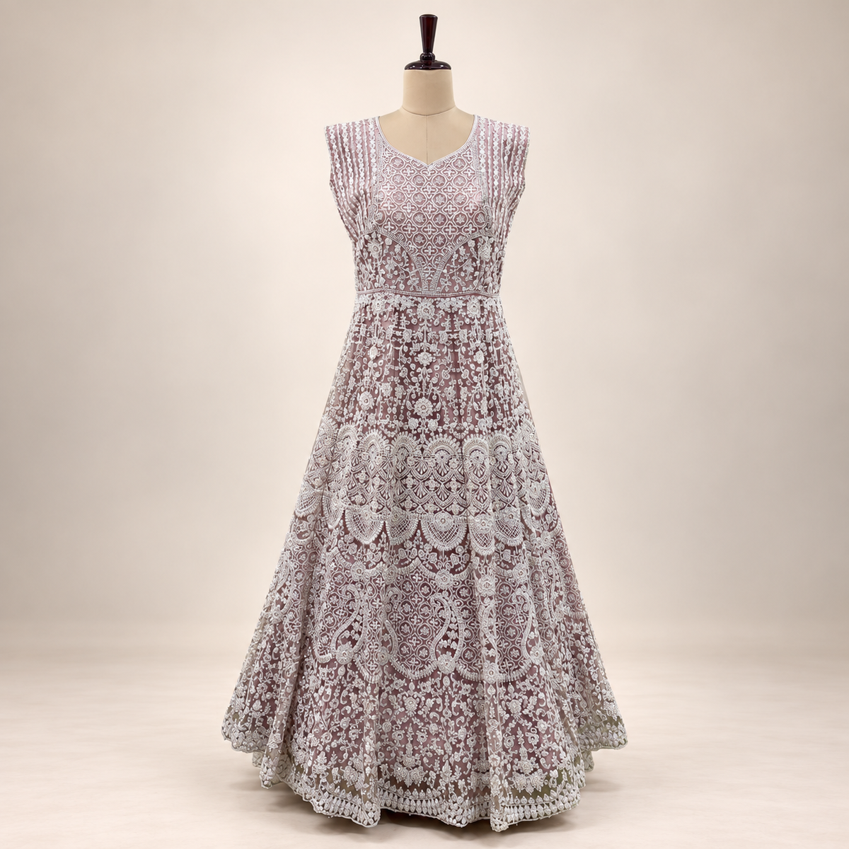 Blush Pink Regal Embroidered Gown
