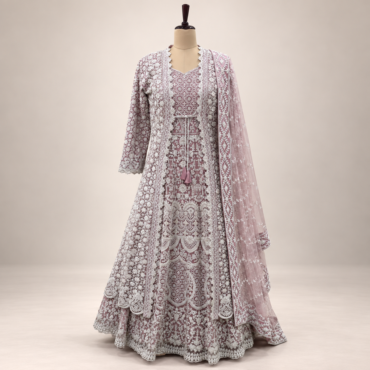Blush Pink Regal Embroidered Gown