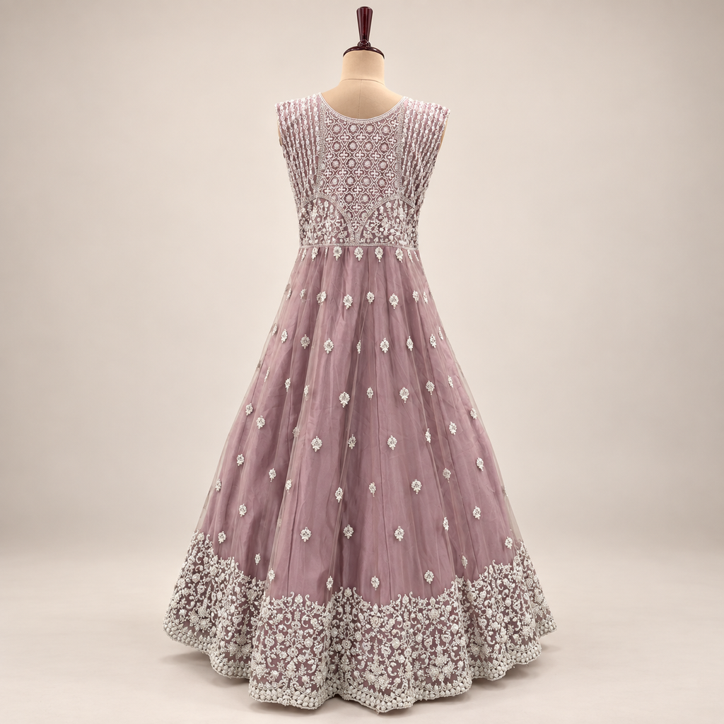 Blush Pink Regal Embroidered Gown