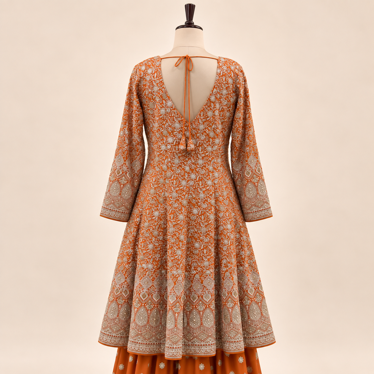 Vibrant Orange Embellished Salwar Suit with Ornate Dupatta