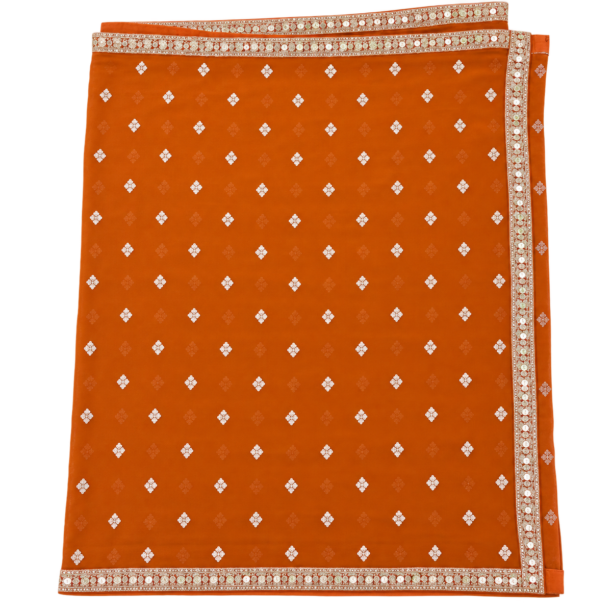 Vibrant Orange Embellished Salwar Suit with Ornate Dupatta