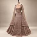 Dusty Mauve Intricately Embellished Bridal Lehenga Set with Dupatta