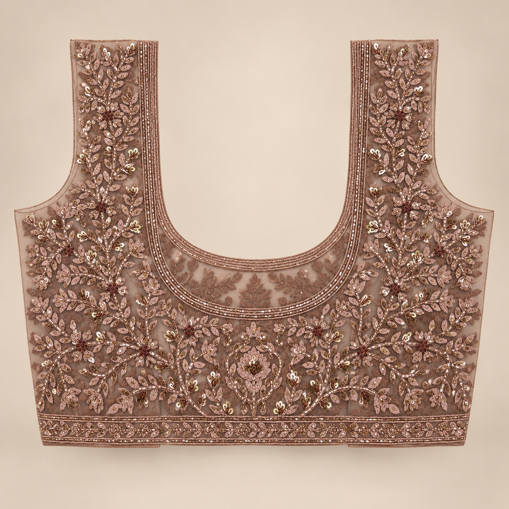 Dusty Mauve Intricately Embellished Bridal Lehenga Set with Dupatta