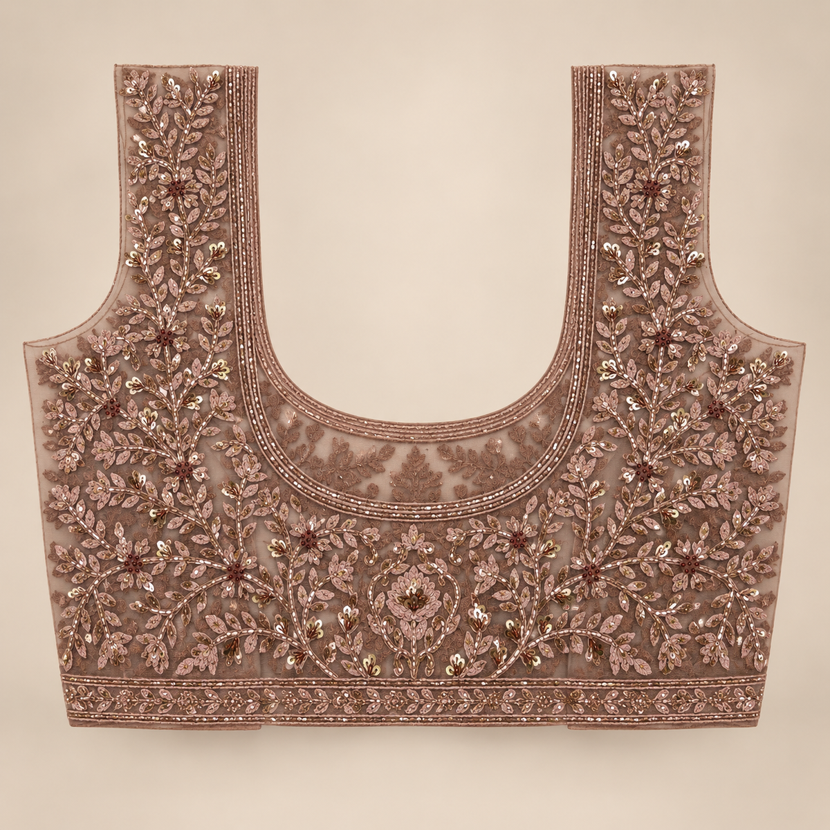 Dusty Mauve Intricately Embellished Bridal Lehenga Set with Dupatta