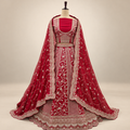 Bridal Red Intricately Embellished Lehenga Set with Dupatta