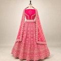 Rani Pink Heavily Embellished Designer Lehenga Set