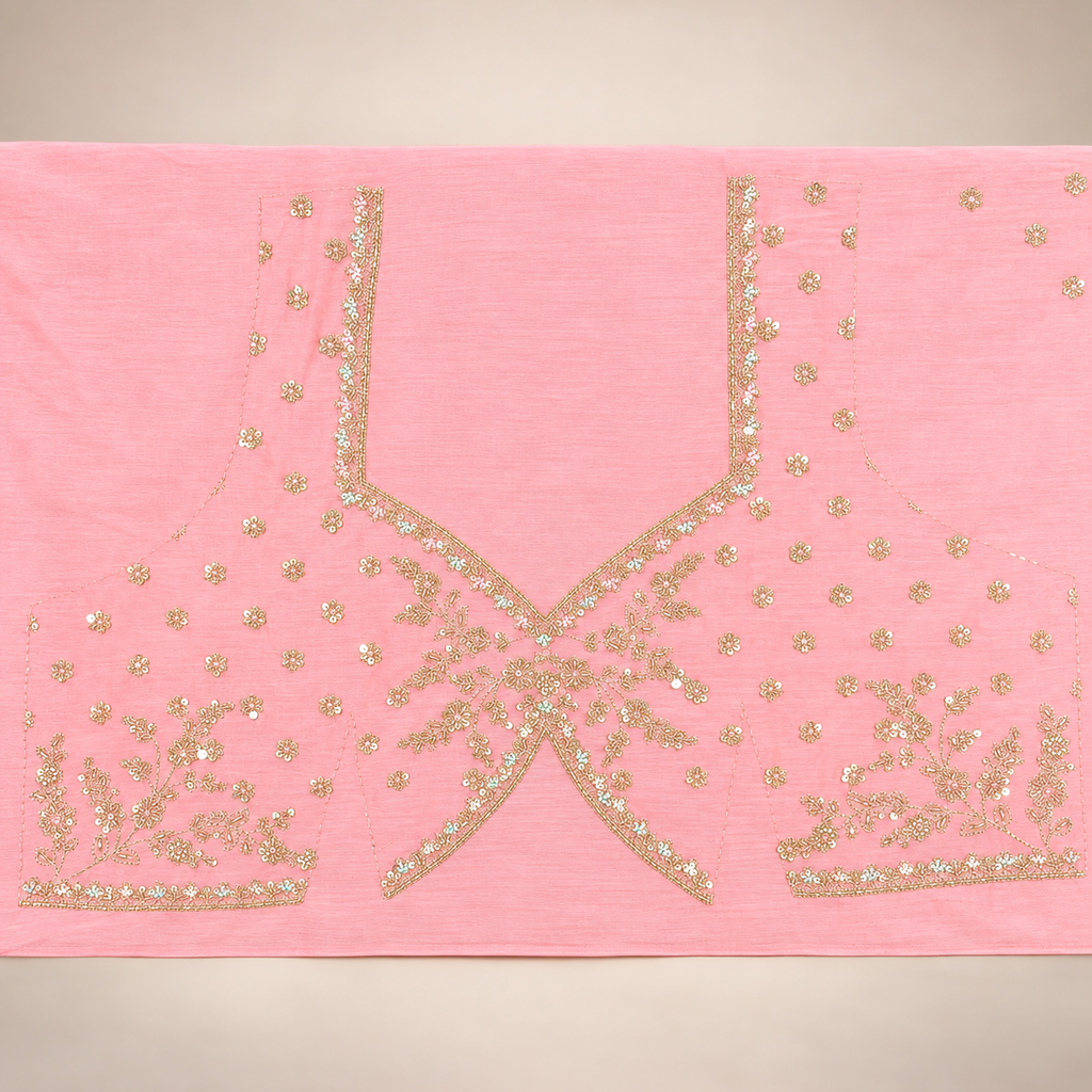 Rose Pink Embellished Lehenga Set with Scalloped Dupatta