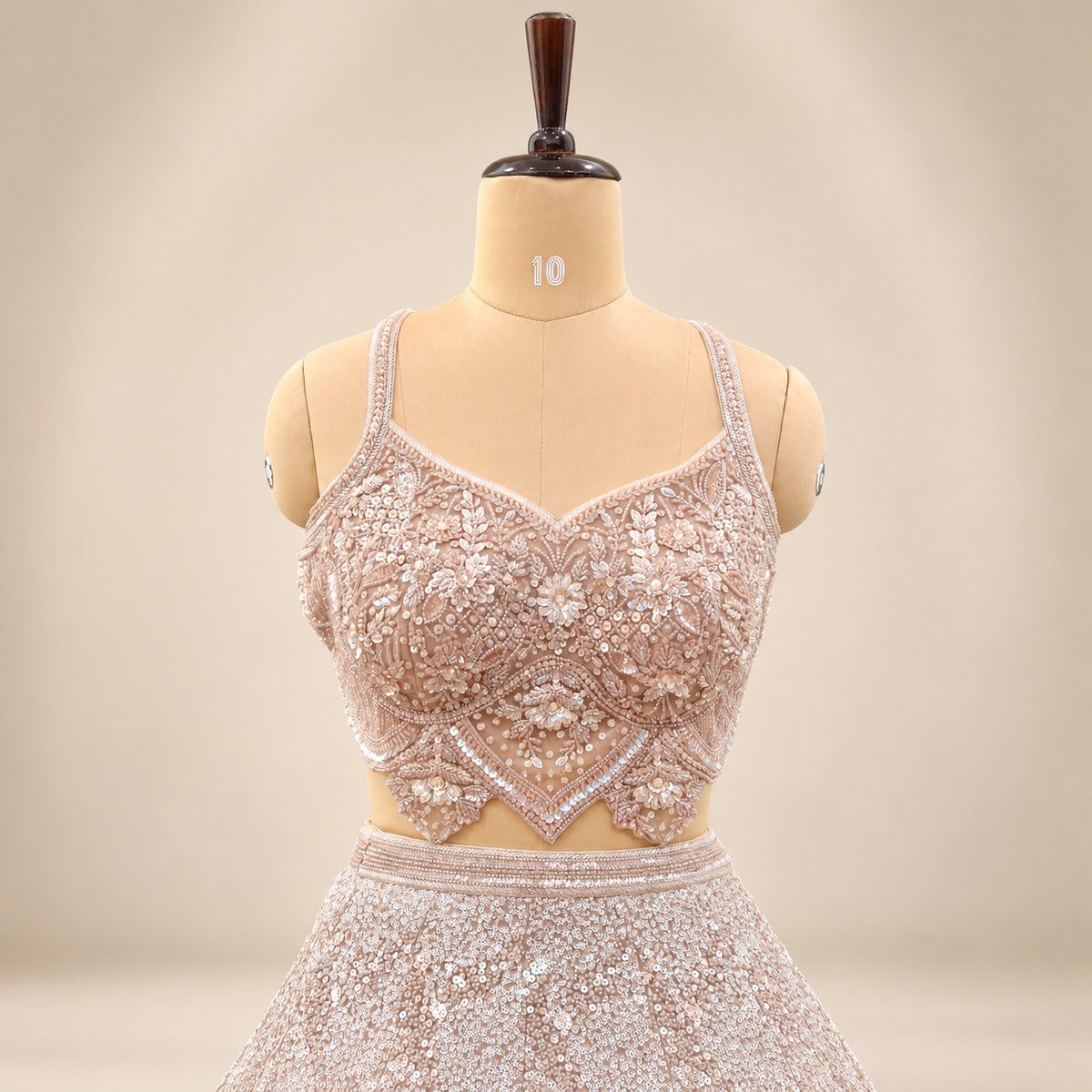 Blush Rose Embroidered Bridal Lehenga Set with Statement Dupatta