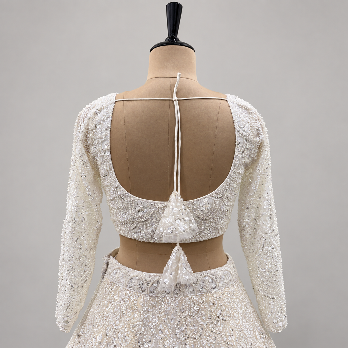CREAM HEAVY EMBELLISHED BRIDAL LEHENGA SET