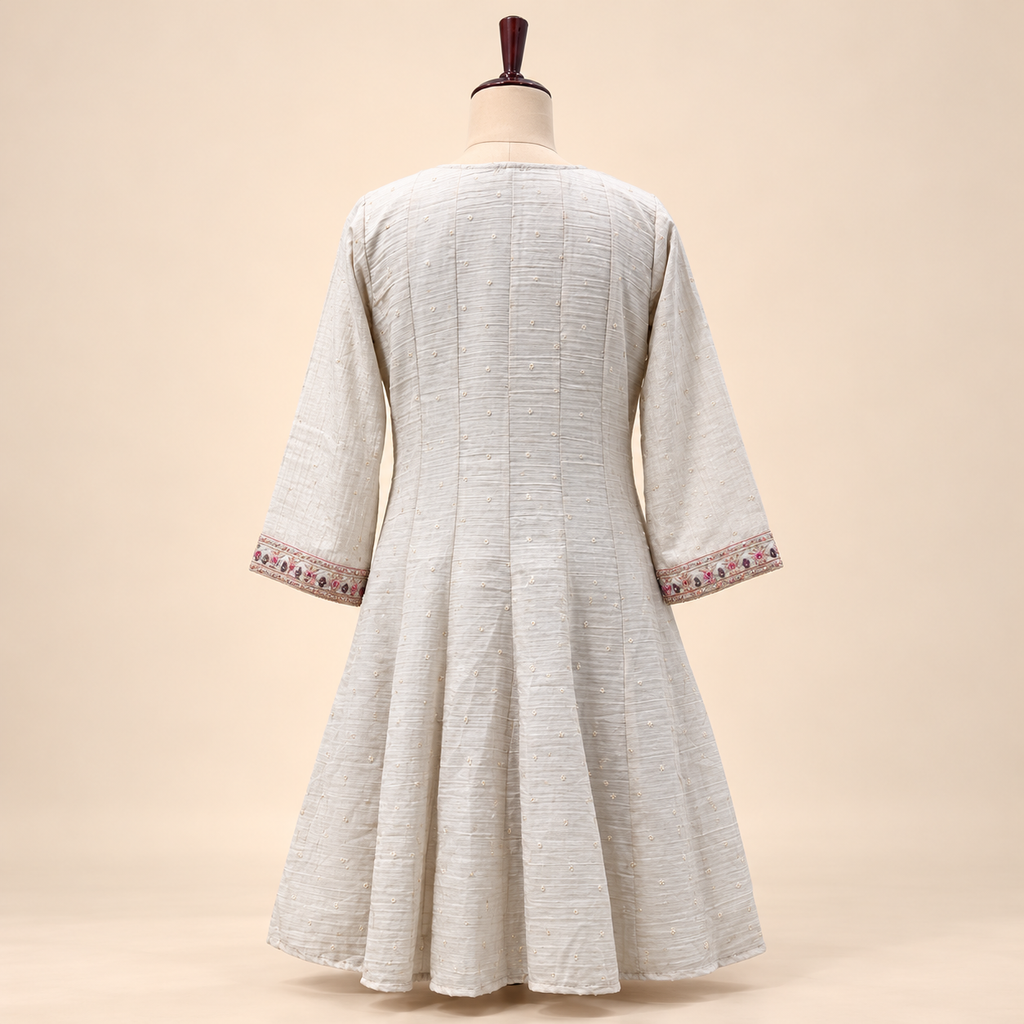 Cream Fendi Embroidered Palazzo Salwar Set