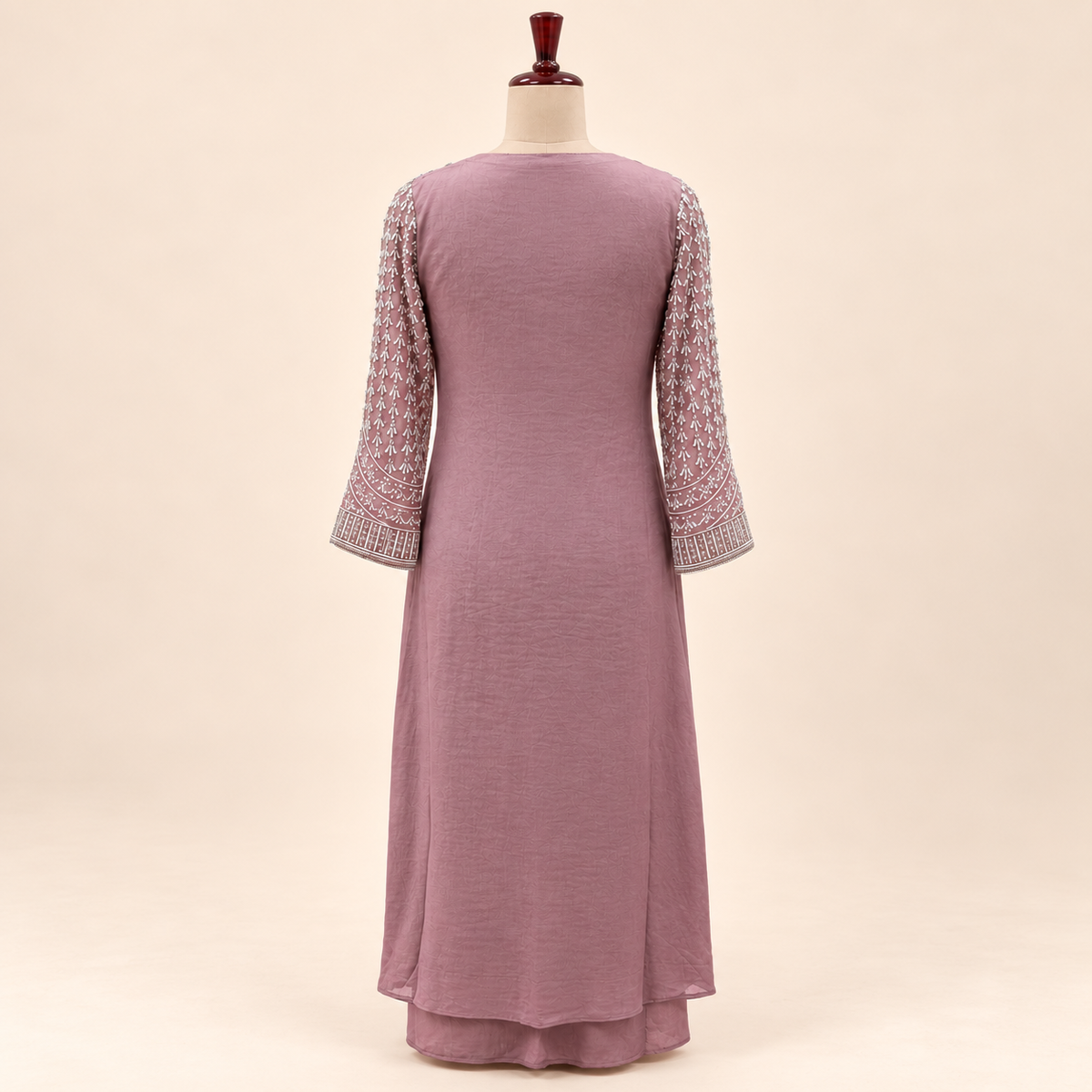 Dusty Pink Embellished Georgette Salwar Suit with Dupatta