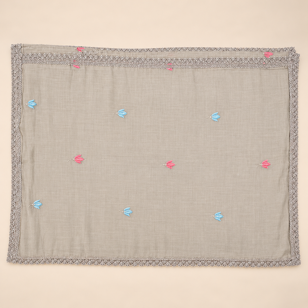 Grey Multicolour Floral Embroidered Cotton Straight Cut Salwar Suit Set with Dupatta