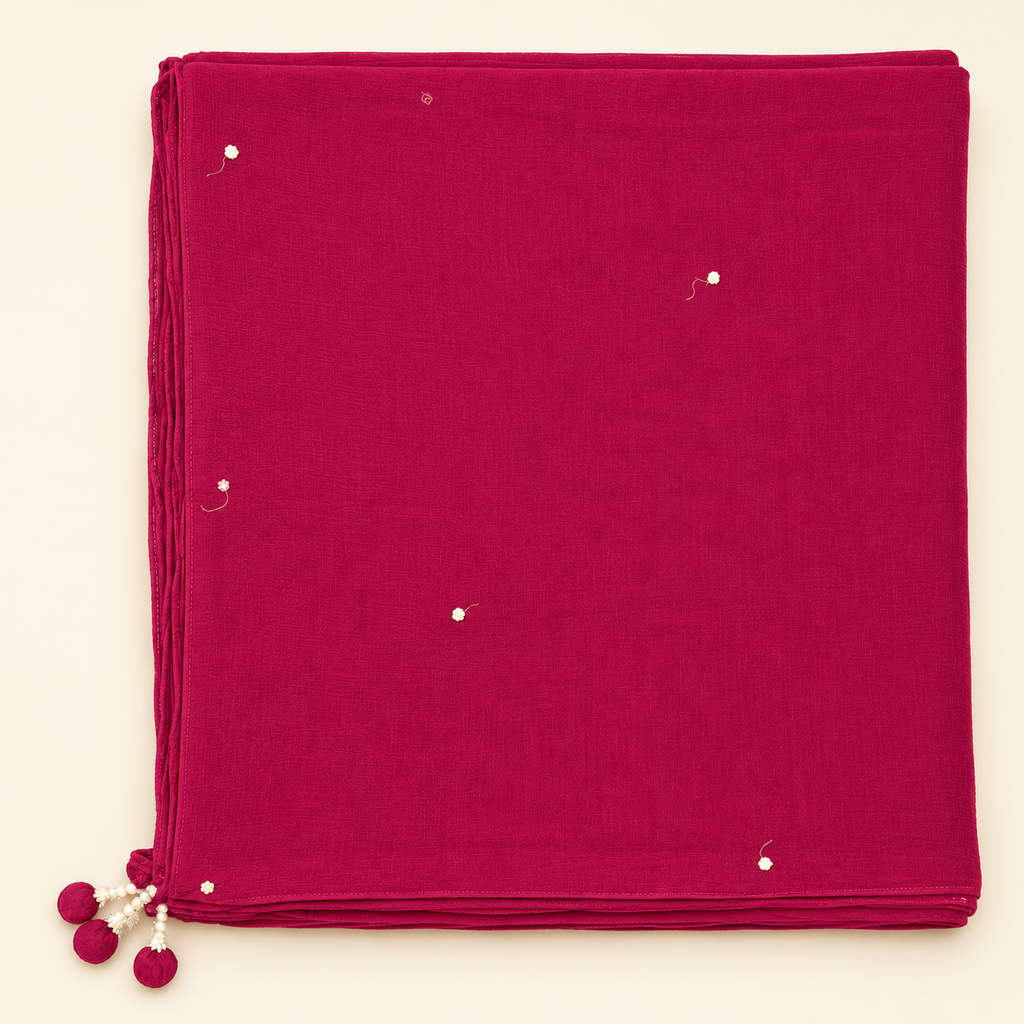 Maroon Floral Embellished Salwar Suit with Dupatta