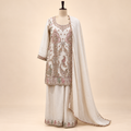 Cream Fendi Embroidered Palazzo Suit