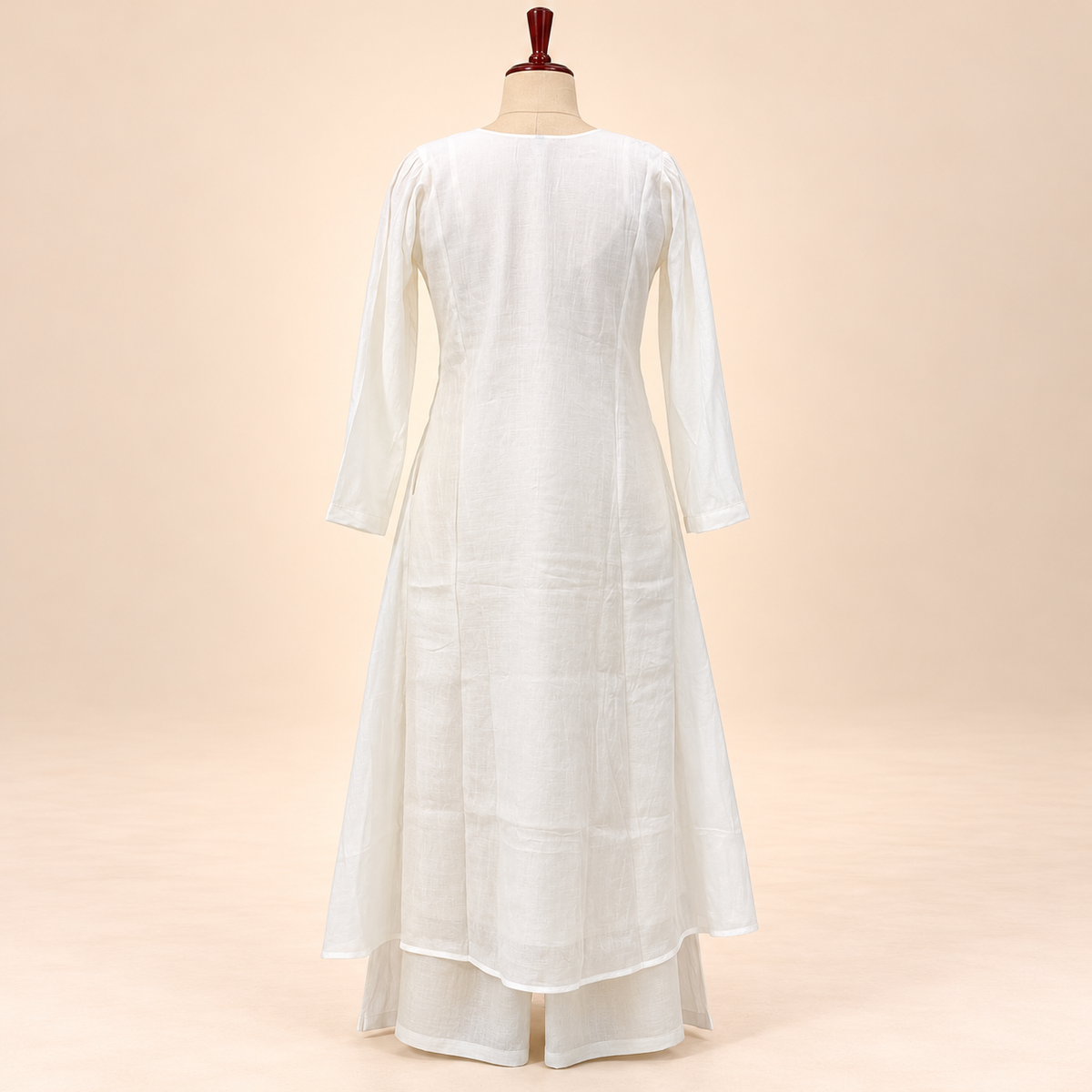Elegant White Cotton Floral Embroidered Kurta Set