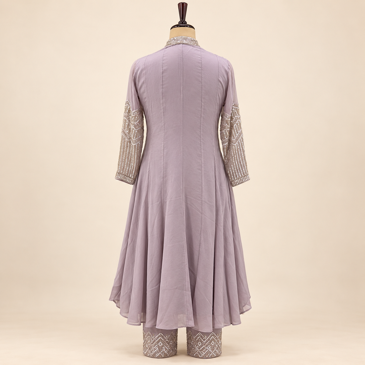 Lavender Silver Embellished Salwar Suit with Dupatta