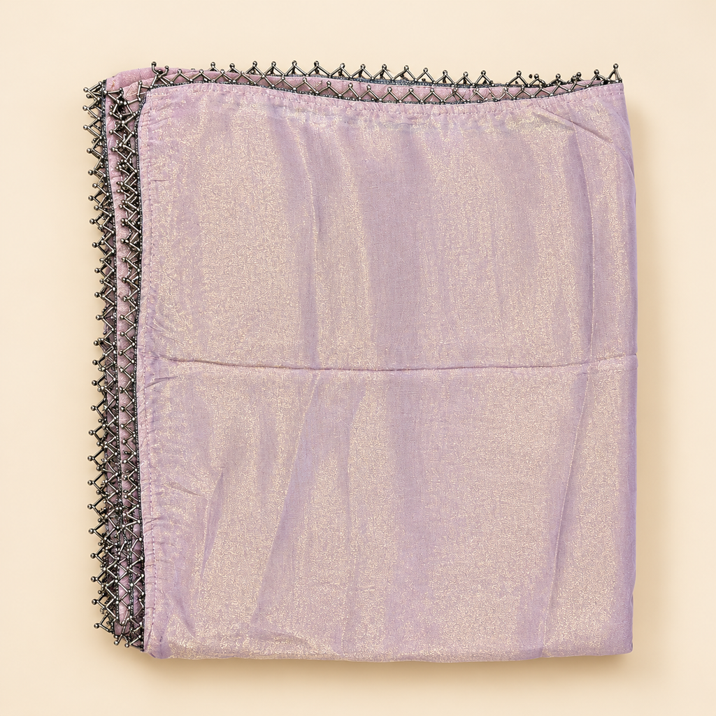 Lavender Shimmer Embroidered Straight Cut Salwar Suit with Dupatta