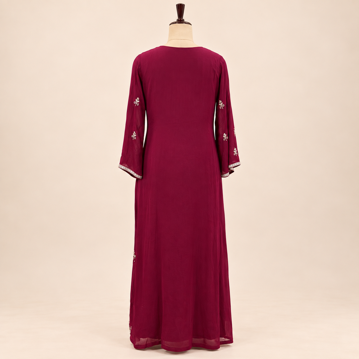 Maroon Floral Embellished Salwar Suit with Dupatta