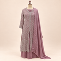 Dusty Pink Embellished Georgette Salwar Suit with Dupatta