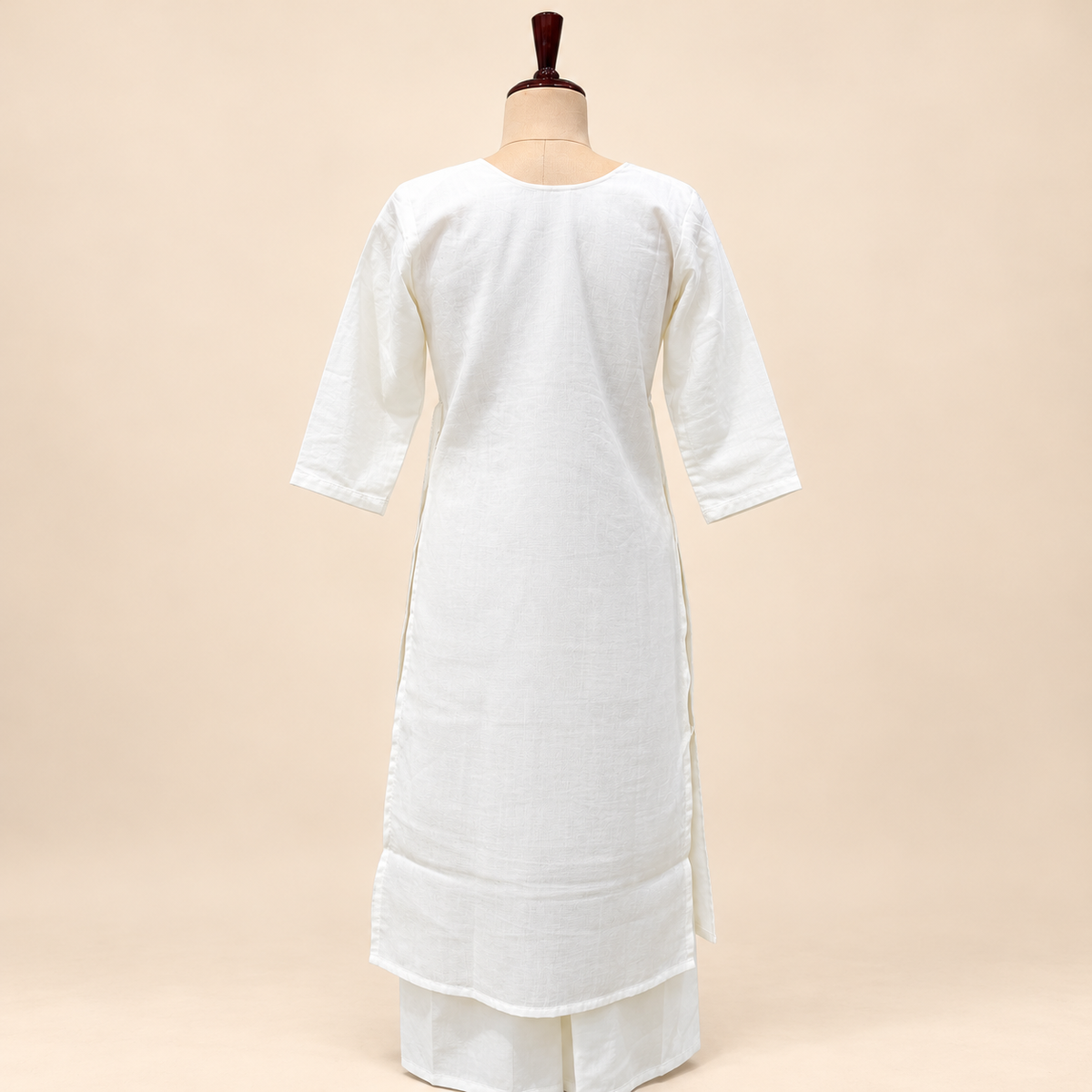Multicolour Mirror Work Cotton Kurta Set with Palazzo and Dupatta