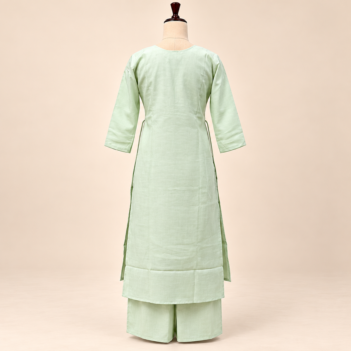 Multicolour Floral Embroidered Cotton Kurta Set with Palazzo and Dupatta