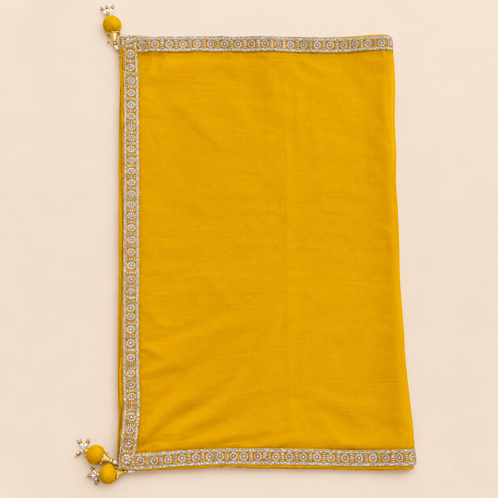 Sunshine Yellow Embellished Crepe Salwar