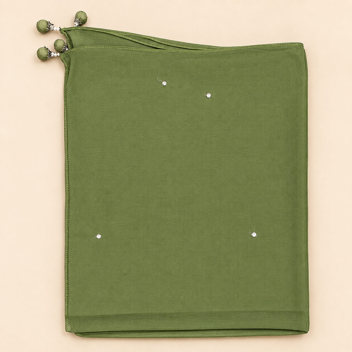Olive Green Floral Embellished Georgette Salwar Suit with Dupatta