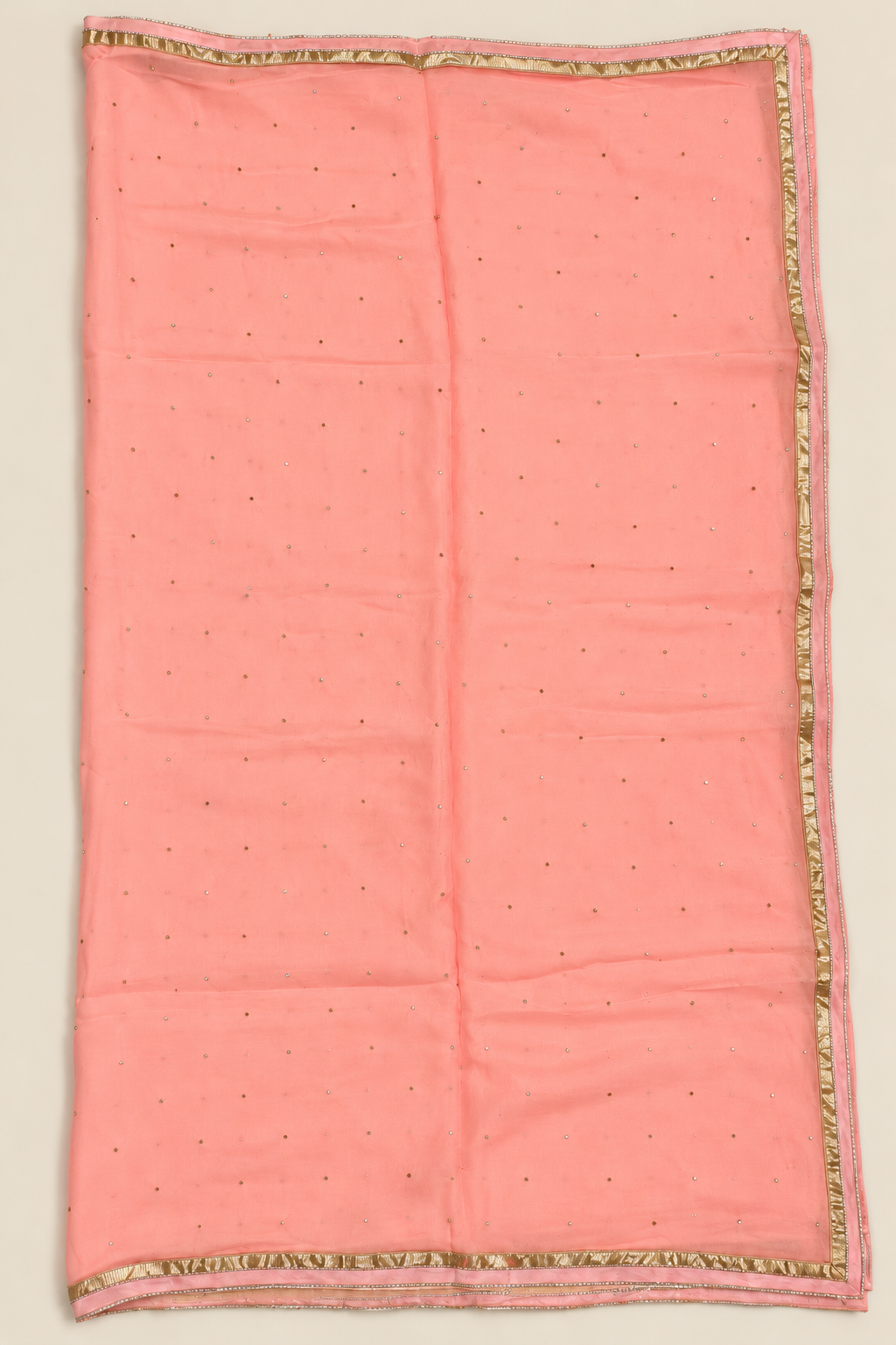 Blush Pink Organza Embroidered Dress Material Set