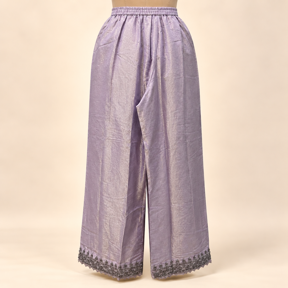 Lavender Shimmer Embroidered Straight Cut Salwar Suit with Dupatta