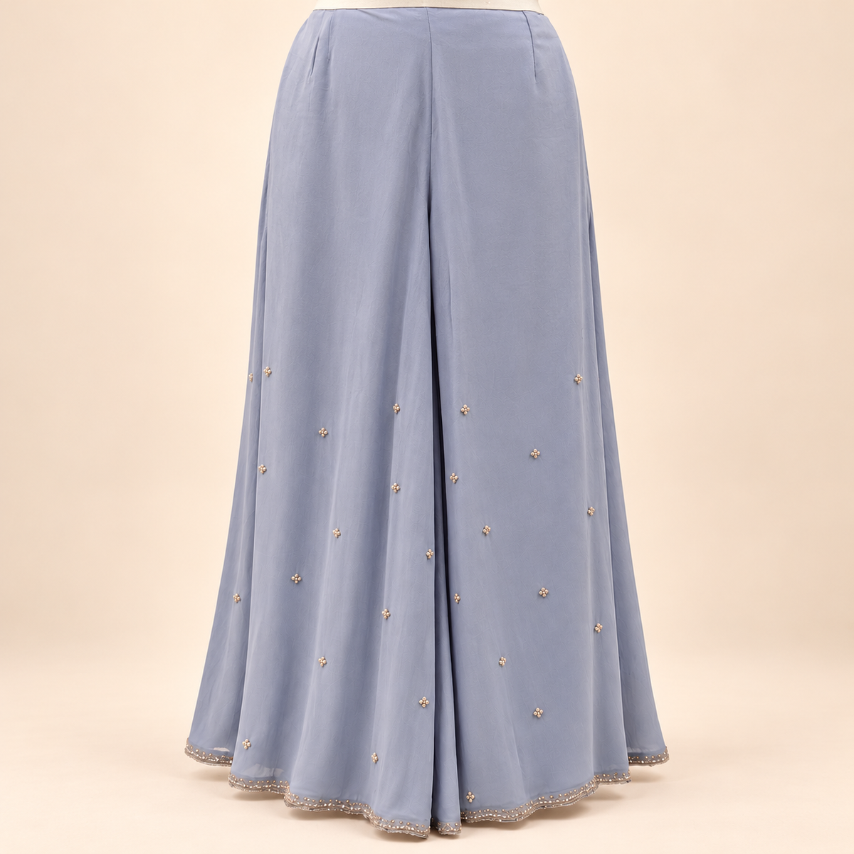 Lavender Embroidered Chinon Sharara Salwar Set with Dupatta