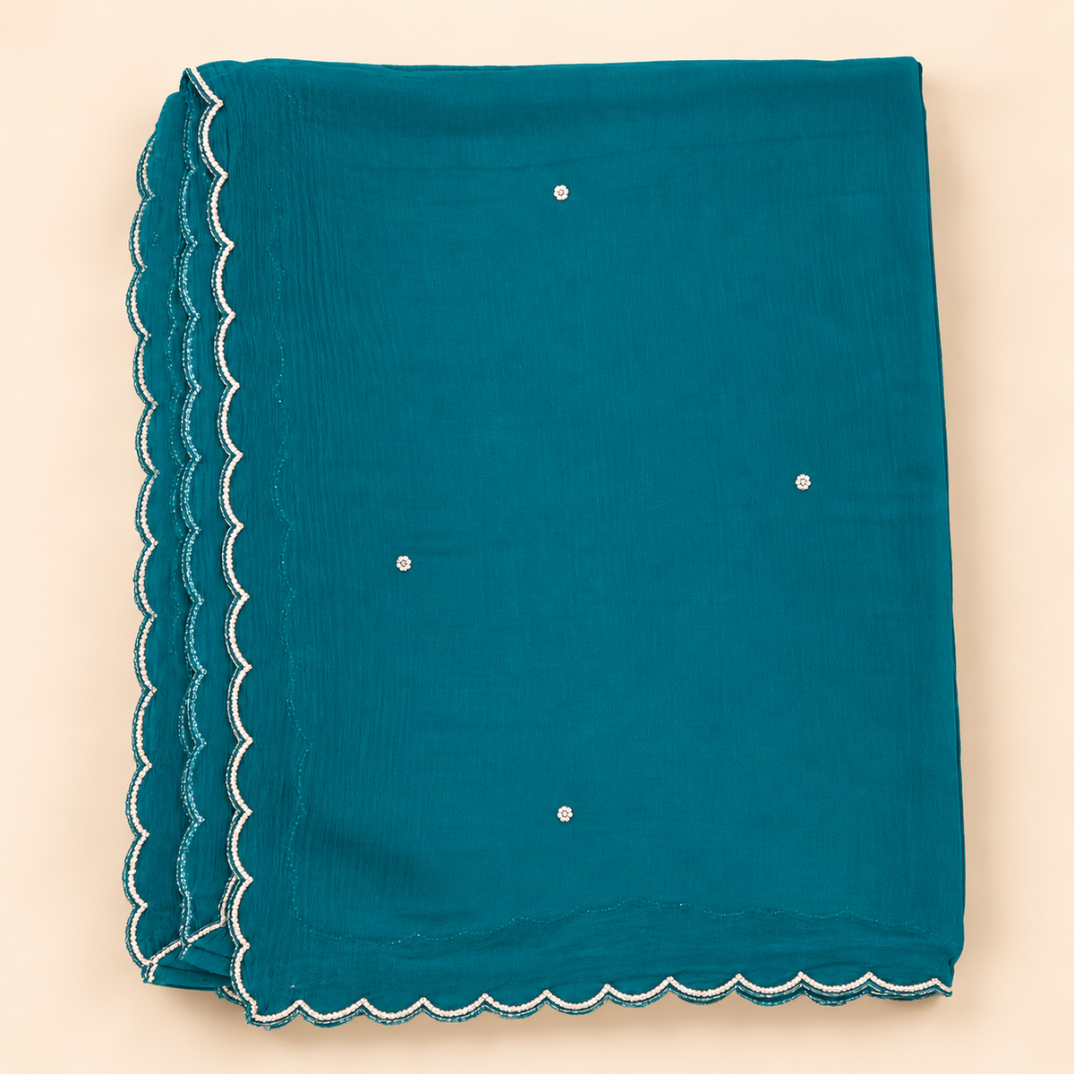 Peacock Blue Embellished Salwar Suit with Palazzo &amp; Dupatta