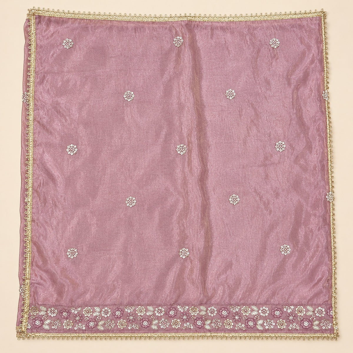 Elegant Lavender Raw Silk Palazzo Salwar Set