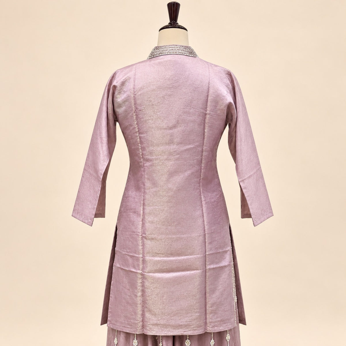 Elegant Lavender Raw Silk Palazzo Salwar Set